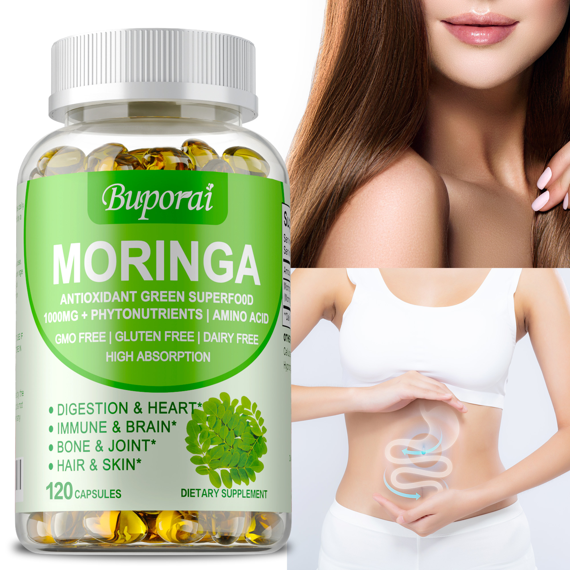 Moringa Capsules - Boosts Ener - огляд і ціна Moringa Leaf Powder