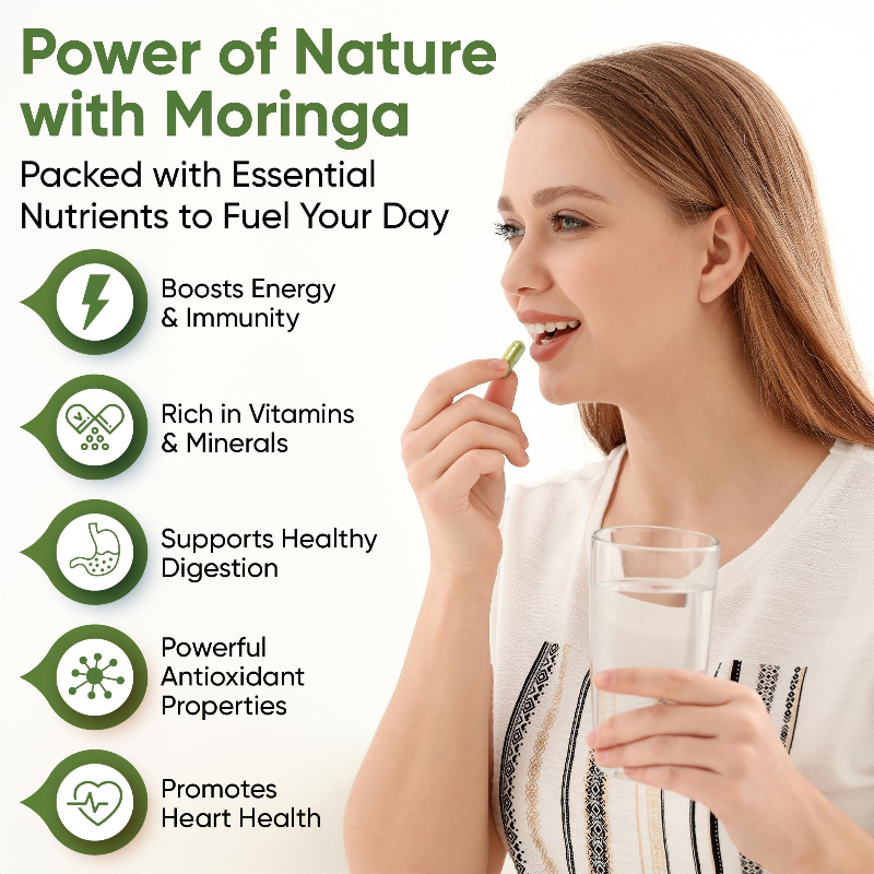 Natural Moringa Capsules -100% - огляд і ціна Moringa Leaf Powder