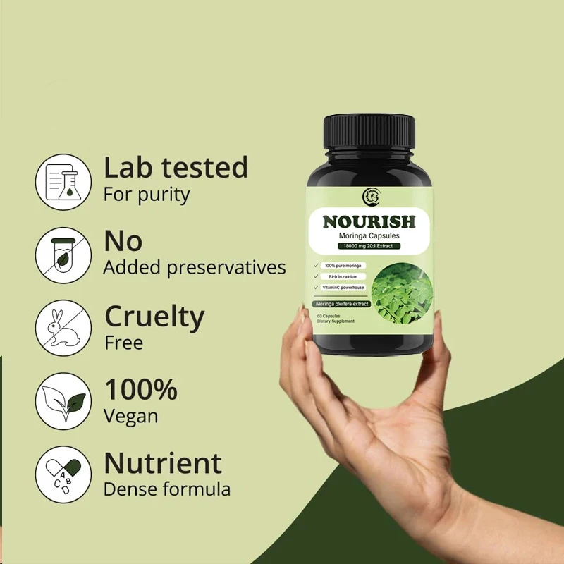 Moringa Capsules | 100% Pure M - огляд і ціна Moringa Leaf Powder