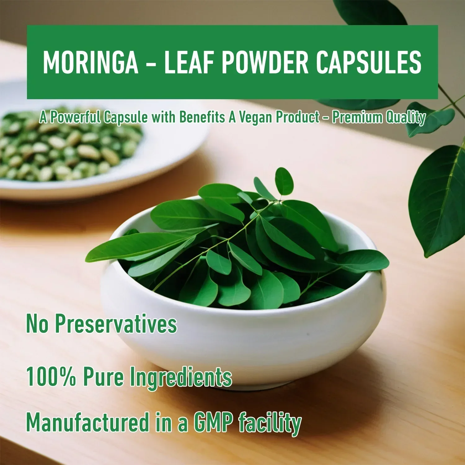 Moringa Capsules - Antioxidant - огляд і ціна Moringa Leaf Powder