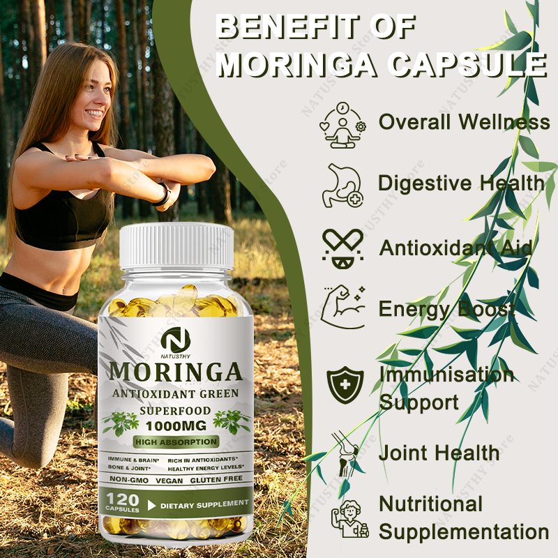 Moringa Organic 1000 mg - With - огляд і ціна Moringa Leaf Powder