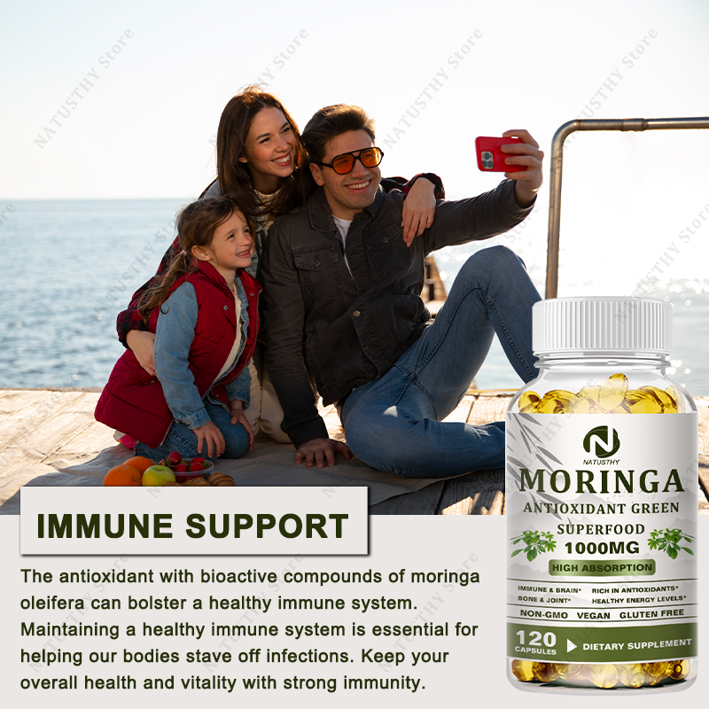 Moringa Organic 1000 mg - With - огляд і ціна Moringa Leaf Powder