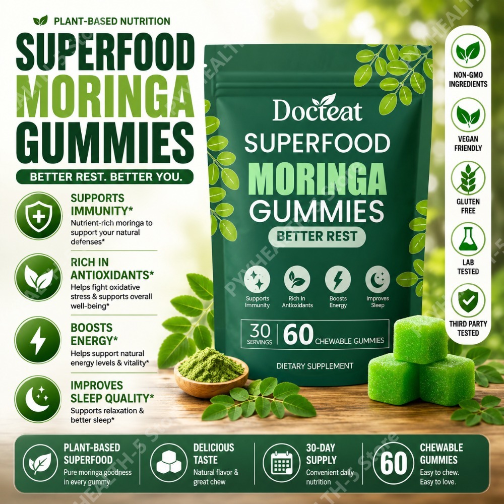 Docteat Moringa Gummies with B - огляд і ціна Moringa Leaf Powder