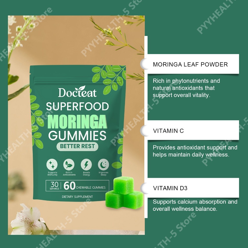 Docteat Moringa Gummies with B - огляд і ціна Moringa Leaf Powder