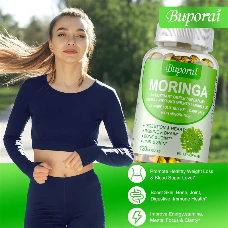 Moringa Capsules 1000mg - Supp - огляд і ціна Moringa Leaf Powder